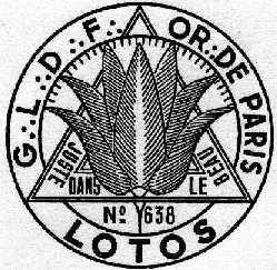 Историческая печать Ложи Лотос 638 Восток Парижа Великая Ложа Франции